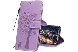 IMIRST Funda para Xiaomi Redmi Note 10 Smartphone, Funda con Tapa Xiaomi Redmi Note 10S Magnético Carcasa para Xiaomi Redmi Note 10 / Redmi Note 10S. KT1 Wish Tree Purple