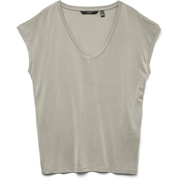 VERO MODA T-shirt Donna VMLuna SS – Scollo A V – Collezione Jrs Noos – Tessuto Sostenibile