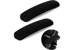 TIESOME Pokrowce na podłokietniki na krzesła biurowe, 2 szt., rozciągliwe poliestrowe pokrowce na krzesła biurowe, łagodzą dyskomfort łokci (długość 40 cm) (czarne)