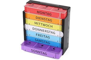 ‎OPRET Opret Tablettenbox 7 Tage Morgens Mittags Abends, Medikamentenbox 7 Tage Pillendose 7 Tage 3 Fächer Pillenbox 7 Tage Pillenbox Tablettendose Tabletten Organizer Wochenbox
