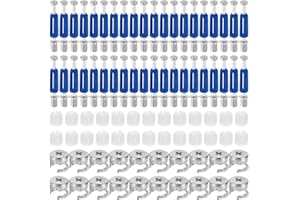 VEOIRXU 40 Juegos Tornillos de Fijación de Herrajes para Muebles Juego de Pernos Conector de Gabinete de Muebles con Pernos de Pasador Tuerca Leva de Bloqueo para Cajón de Armario de Muebles