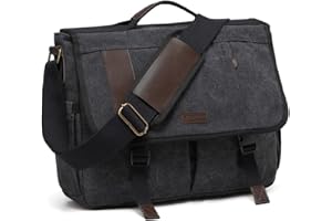 VX VONXURY Messenger Bag for Mens, Canvas 15.6 inch Laptop Crossbody Bag for Work School Business