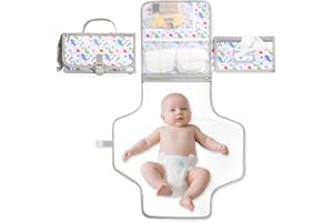 Bello it Fasciatoio Portatile per Neonato Pieghevole e Oxford impermeabile, con Cuscino Ergonomico e Dispenser e Spazi Stoccaggio,Regalo Nascita Perfetto per Maschio e Femmina,(Animali Marini)