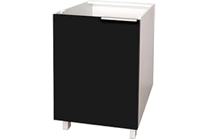 Berlioz Creations - Mueble bajo de Cocina con Puertas, Otros, Negro Mate, 60 x 52