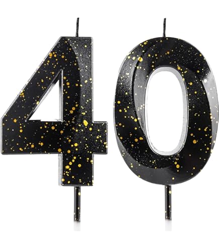 40e verjaardagskaars, glitter, goud, 3D-design, getal, taarttopper, taarttopper voor verjaardagsfeest, bruiloft, babyshower, feestdecoratie