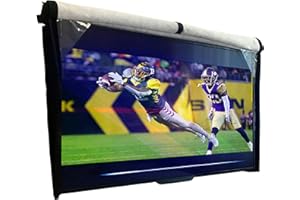 BOZZCOVERS Outdoor-TV-Abdeckung, 55 Zoll, mit Frontklappe, wetterfest, wasserdichter Schutz, weiche Innenseite, mit Bodenabdeckung, Schwarz