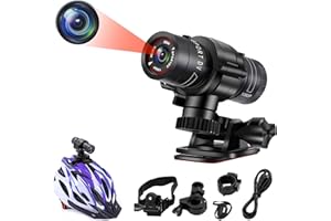 TANGMI Action Cam, 1080P HD Helmkamera, 120° Weitwinkel Actionkameras, Eingebauter Akku Videoaufnahme & Fotoaufnahme für Fahrrad, Motorrad und Auto in der Wildnis
