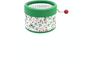 ESDEMUSICA BY ROCÍO Caja de música color verde con un estampado hojas y la canción de Elvis de I can`t help falling in love