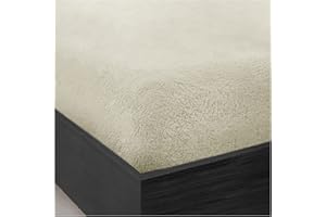 GC GAVENO CAVAILIA Teddy Bear Double Fitted sheet, Fleece Thermal Warm Plain Soft Cuddly Fluffy Fitted Bed Sheets Double, Cream