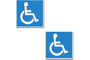 DESTINATIONVINYL 2 x Disabled Blue Mobility Badge Car Bus Sticker Campervan Caravan Decal #0218 (Static Cling)