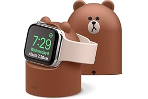 elago | LINE Friends W2 Ladestation Ständer Kompatibel mit Apple Watch Serie 11/10/9/8/SE3/SE2/7/6/SE/5/4/3/2/1 und Apple Watch Ultra 2 & 1 (Brown)