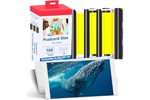Kompatibel med Canon Selphy CP1500 – set med 3 bläckpatroner + 108