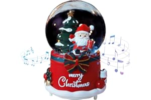 ‎DAIXILAN Daixilan Weihnachten Schneekugel Laterne Musical, Schneekugeln Weihnachten mit Musik, Glitter Schneeflocken Eiszapfen beleuchtet Santa Claus dekorative Laterne