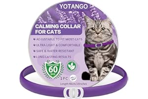 YOTANGO Collares Calmantes para Gatos, Collar Calmante para Gatos Ajustable, Impermeable Collar Feromonas para Gatos 60 Días de Duración, Feromonas Anti-Ansiedad Collar para Gatos de Gatitos e Grandes Morado