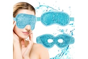 Lucktao Pack of 2 Eye Mask Cooling Goggles Gel Cooling Mask Eyes Cooling Glasses Reusable Cooling Eye Mask for Migraines, Hot Cold Therapy, Dry, Swollen Eyes (Blue)