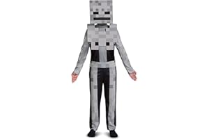 Minecraft Skeleton Costume for Kids, Video Game Inspired Character Outfit, Classic Child Size