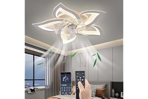 Dagea 69CM Dimmen Deckenventilator mit Beleuchtung LED 50W Dimmbar Deckenlampe Licht mit Fernbedienung & APP Bluetooth, Modern Lampe mit Ventilator für Wohnbereich Schlafzimmer Büro (Weiß)