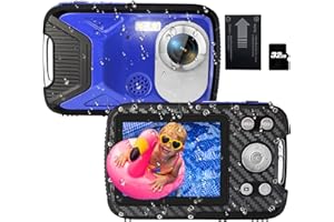 ISHARE Digital Camera,Kids Waterproof Camera for Snorkeling,30MP 1080P Point and Shoot Cameras with 2.8" 18X Digital Zoom,17FT Underwater Camera with a Battery and 32GB Micro Card Compact Cameras