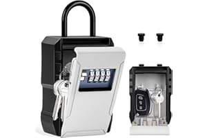 JUYANO Boite à Clé Sécurisée, Grand Boite a Clefs Securisee Exterieur avec Code à 4 Chiffres Étanche Boite à Clés Murale, Robuste Coffre a Clef Exterieur Digitale pour Maison École Garage Usine