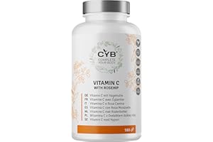 CYB COMPLETE YOUR BODY CYB | Vitamina C 500mg e Rosa Canina in Polvere 60mg - Cinorrodo - 180 Capsule 3 Mesi di Fornitura - Integratore Vegano Quotidiano - Nutrienti Essenziali e Vitamine - Senza Glutine né Lattosio