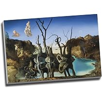 Impression sur toile représentant l'œuvre Cygnes se reflétant en ...