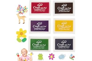 LEFSDVF 6 Pcs Ink Pads for Stamping, Color Ink Pad, Ink Pads for Stamping, Washable Stamp Ink Pad Ink Pads for Kids DIY Multicolor Ink Pads for Card Making, Paper Craft, Canvas, Stamp Card Making