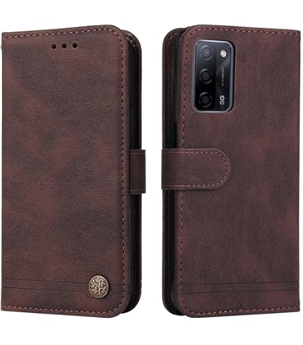 RankOne Custodia Portafoglio Con Magnetica Per OPPO A16 / A16s / A54s | Pelle Marrone Con Protezione RFID