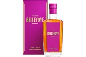 BELLEVOYE Prune - Whisky Triple Malt - Double médaille d’or Concours Mondial de Bruxelles 2022 - Whisky Français - 43 % Alcool - Origine : 100 % France - 70 cl