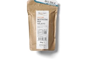 Dextrosa Beppiani en polvo 2 kg para helados, confitería, jarabe de glucosa, té frío, bebidas refrescantes y recarga de energía 100% natural – Extracto de uva. Producto profesional