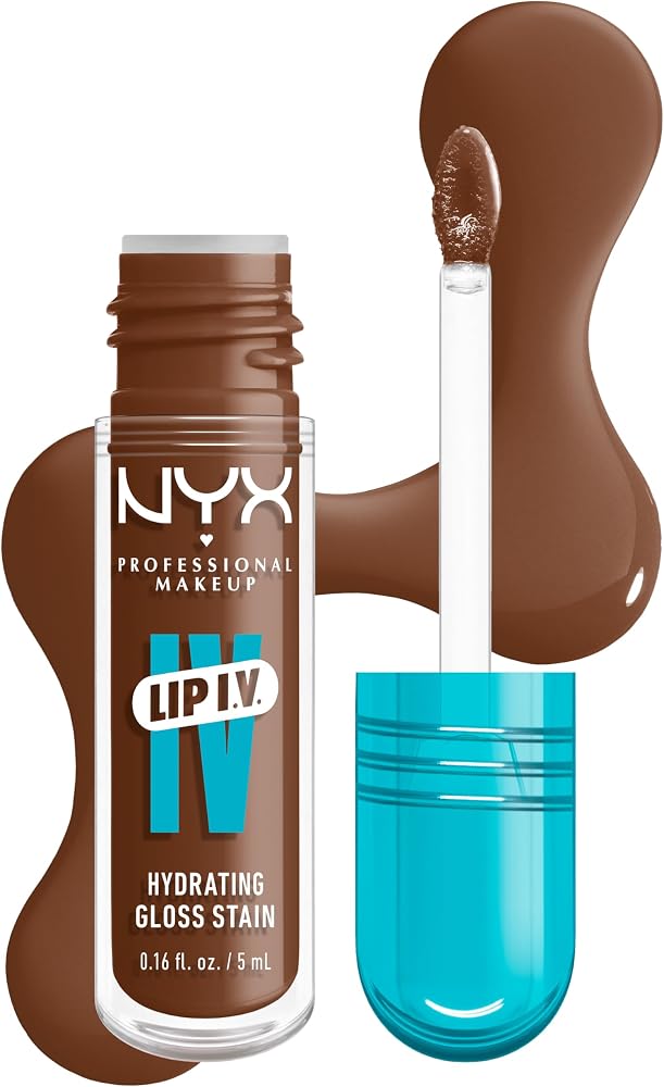 NYX PROFESSIONAL MAKEUP Lip IV Nemlendirici Parlak Serum, 12HR Nemlendirmeli Dudak Lekesi - Splash N Spice (Kahverengi Dudak Parlatıcısı)