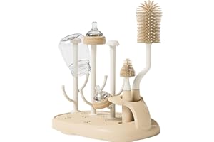 auvstar Escurre Biberones, Seca Biberones,Estante de Secado de Botellas,Soporte para secar Accesorios para Bebés,Bandeja de Secado,Estante para Secar los Tetinas del Bebé,Fácil Montaje