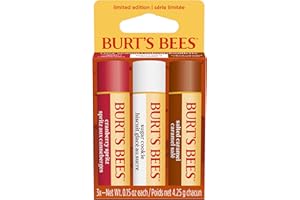 BURT'S BEES Burt’s Bees Lip Balm Gift Set, Cranberry Spritz, Salted Caramel, Sugar Cookie Lip Balm Multipack, 100 Percent Natural Origin, 3x4.25g