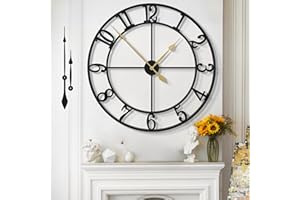 Mee 2ou Horloge Murale Design Moderne et Vintage, Silencieuse sans Tic-Tac, Grande Horloge Murale Géante XXL, Disponible en 40 cm, 47 cm, 60 cm, 80 cm, 100 cm, Idéale pour Le Salon Cuisine Bureau