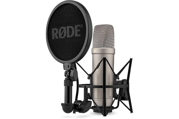 RØDE NT1 5ème Génération Microphone à condensateur de Studio à Grand diaphragme avec Sorties XLR et USB, Support Antichoc et Filtre Anti-Pop pour la, l'enregistrement Vocal et Le podcasting (Argent)