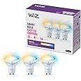WiZ Smart LED Glass Bulb, GU10, 50W, Shades of White, Smart LED Connected WiFi Works with Alexa, Google Assistant & HomeKit, App Control for Home Indoor Lighting, Bedroom, Energy Monitoring, 3 Pack