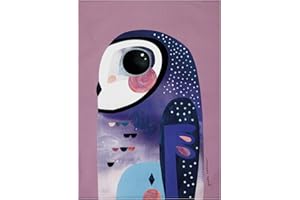 Maxwell & Williams Pete Cromer Paño de Cocina con Diseño de Búho de 100% Algodón, 50 x 70 cm – Violeta