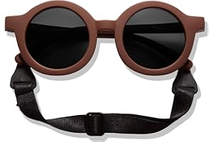 BABYMOCS Gafas de sol redondas para niños de 1,5 años – 8 años jóvenes | 100% protección UV | flexibles, sin BPA, gafas de sol libres de sustancias nocivas para niños con banda | diseño sueco | gafas