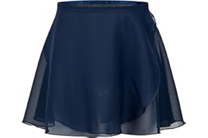 tanzmuster Falda de Ballet Cruzada de Gasa 'Emma' para niñas en Rosa, Azul Claro, Blanco, Negro, Lila, Fucsia, Azul Marino, borgoña y Lavanda