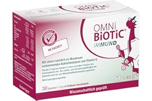 ‎OMNI BIOTIC OMNi BiOTiC iMMUND im Sachet | Pulver | 30 Sachets a 1,5 g | 1 Bakterienstamm | Mit Vitamin D | Vegetarisch | Glutenfrei | Zur täglichen Anwendung