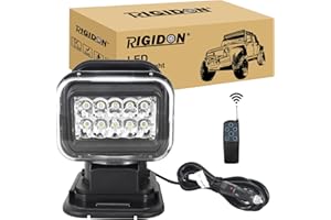 RIGIDON 3D Faro da ricerca Led, 50W Spotlight Rotazione 360° Telecomandato Luce da Lavoro con Base Magnetica, Luce da Ricerca, per Auto Fuoristrada, Camion SUV 4x4 Barca, 12 V 24V Fari di Profondità