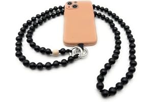 Nedimoo Universal Holzperlen Handykette, Kette, Schlüsselband, Necklace, das Handyband zum Umhängen ist kompatibel mit jedem Handy wie Apple iPhone, Samsung, Xiaomi (Ohne Hülle)