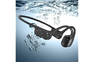 BNARQP Swimming Headphones, Bone Conduction Headphones, Open Ear Sport Headphones Wireless Bluetooth 5.3 built-in MP3 Player 32G, IP68 Waterproof Underwater Headphones for Swimming, Running, Cycling