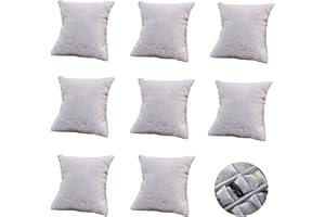 TOGTHERKINGS Togetherkings, 8 cuscini per orologi da polso, cuscino per display gioielli, piccolo bracciale, 7 × 8 cm, per orologi, bracciale, orologio, scatola portagioie (velluto di ghiaccio grigio)