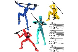 EDLMKM 4 Pack Assembly Completed T13 Action Figure, T13 Action Figure Set, T 13 3D Printed Model Figures, Multi-Jointed Movable Robot Toys, Desktop Decorations for Game Lovers Toys