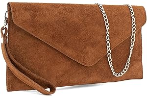 LEAHWARD Genuine Italian Suede Leather Envelope Clutch Bags Party Wedding Purse Handbag Cross Body Bag CW01