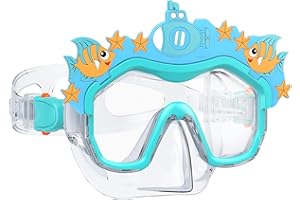 Maschera Subacquea Bambini,VUENICEE Maschera Snorkeling con Vista Panoramica Antiappannamento e anti-perdite con Cinghie Regolabili per la Testa, Snorkeling Bambini e Ragazzi 4-12 Anni