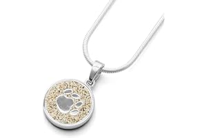 DUR Schmuck Pfote Set | 925er Sterlingsilber | Strandsand | Lavasand | Lucky Dog Anhänger | Ohrring Pfote | Kette Pfote | K2388 | K2387 | P2933 | P2940 | O4832 | O4836