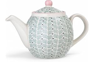 Bloomingville Maya Teekanne 1,2 l – Skandinavisches Design aus Steingut, grün glasiert, spülmaschinen- & mikrowellengeeignet, stilvoll & funktional für den Teegenuss