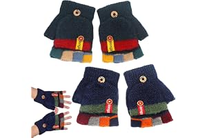 SAIIURV 2 par varma barnhandskar, babyvantar stickade vinterhandskar, halvfinger, vinter, barn, pojkar, flickor, färgglad pas