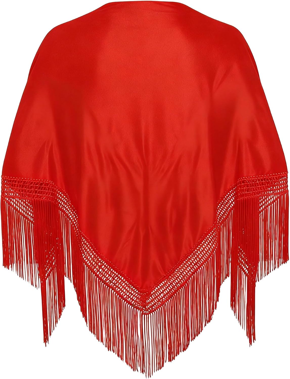 Wildarms Mantón de Sevillana Bordado con Flecos para Flamenco Feria Disfraz Baile Tradicional Mujer